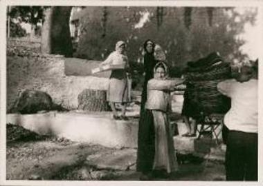 Village women with big basket