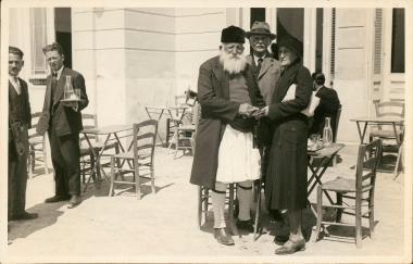 Angelis Kosmopoulos, William Dörpfeld and Mrs. Dörpfeld at Dimitsana