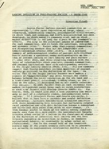 Lagging emulation in post-peasant society: A Greek case