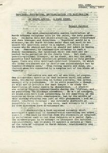 Sanctity, Puritanism, Secularisation and Nationalism in North Africa. A case study