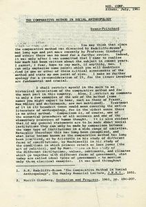 The Comparative Method in Social Anthropology