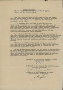 Joint statement by the representastion of the youth of Cyprus, Greece ant the Soviet Union