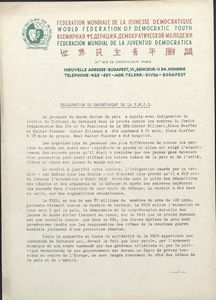 Declaration du Secretariat de la F.M.J.D.