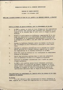 Note sur l accomplissement du plan du C.E. adopte a sa derniere reunion, a Budapest