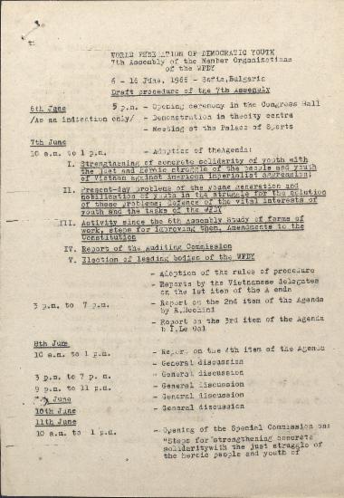 Draft procedure of the 7th Assembly