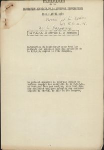 Information du Secretariat pour tous les delegues sur quelques unes des activites de la F.M.J.D. depuis le IIIe Congres