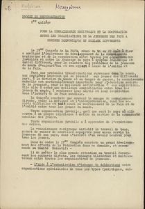 Projet de recommandation pour la connaisance reciproque et la cooperation entre les organisations de la jeunesse des pays a regimes economiques et sociaux differents