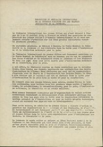 Resolution du Seminaire International de la Jeunesse Feminine sur les Grandes Initiatives de la Jeunesse