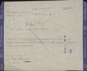 Τηλεγράφημα Δημοκρατικών φοιτητών του Γκρατς προς την εφημερίδα Αυγή