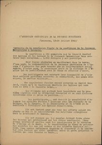 L Assemblee Oecumenique de la Jeunesse Europeenne