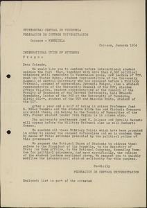 Ανακοινώσεις, υπομνήματα και ονομαστικός κατάλογος πολιτικών κρατουμένων στην Βενεζουέλα