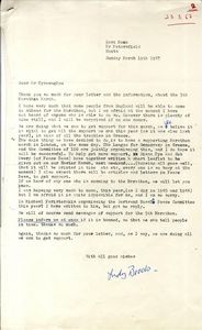 Επιστολή σχετικά με οργάνωση πορείας στην Αγγλία την ίδια μέρα με την 5η Μαραθώνια Πορεία στην Ελλάδα, σε ένδειξη στήριξης του Ελληνικού κινήματος ειρήνης