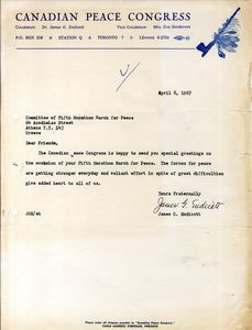 Επιστολή του Συμβουλίου Ειρήνης Καναδά