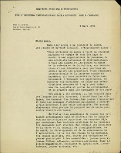 Αλληλογραφία του Γραφείου Διεθνών Σχέσεων της Νεολαίας ΕΔΑ