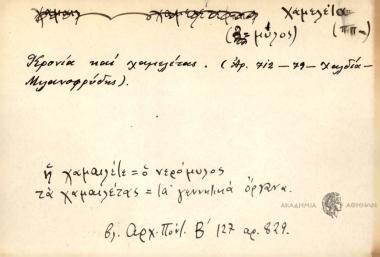 Κρονία και χαμελέτας.