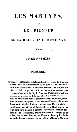 [Les martyrs, ou le triomphe de la religion chretienne].