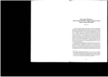 Pour cause d' honneur :  violence interpersonnelle et rapports de genre en Grèce dans les années 1950-1960 /  Efi Avdela.