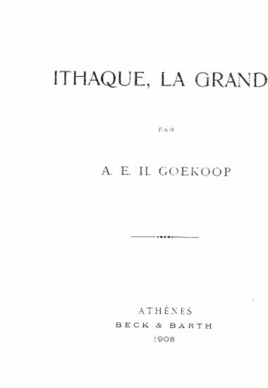 Ithaque, la grande / par A. E. H. Goekoop.