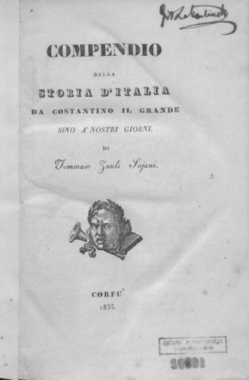 Compendio della storia d' Italia da Constantino il Grande sino a nostri giorni / di Tommaso Zauli Sajani.
