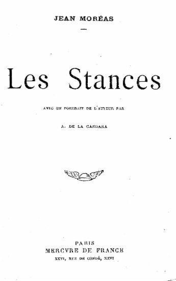 Les stances /  Jean Moreas.