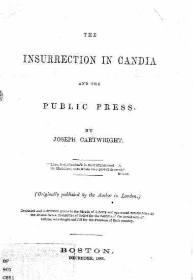 The insurrection in Candia and the public press.