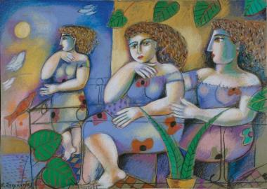 ΣΠΕΡΑΝΤΖΑΣ Βασίλης (1938) “Γυναίκες στο μπαλκόνι”, 1994