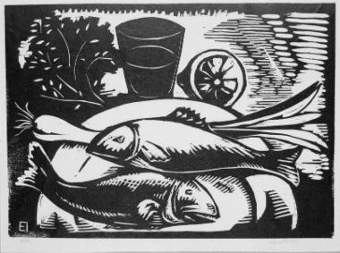 ΠΑΠΑΔΗΜΗΤΡΙΟΥ Ευθύμιος (1898-1991) “Νεκρή φύση με ψάρια”, 1933