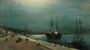 ΒΟΛΑΝΑΚΗΣ Κωνσταντίνος (1837-1907) “Το λιμάνι του Βόλου”