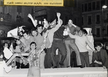 Fans of Panathinaikos celebrating