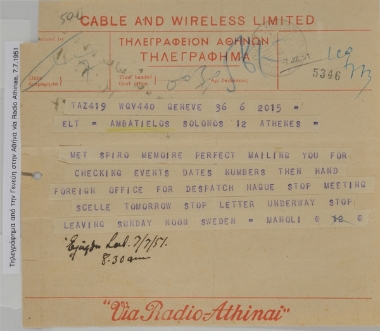 Telegram from Geneva