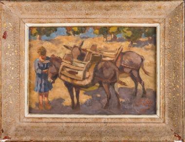 Χωρική με γαϊδούρια