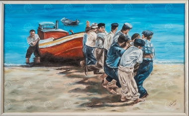 Ψαράδες και βάρκα