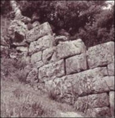 Archive photograph from the ancient fortifications at the site  