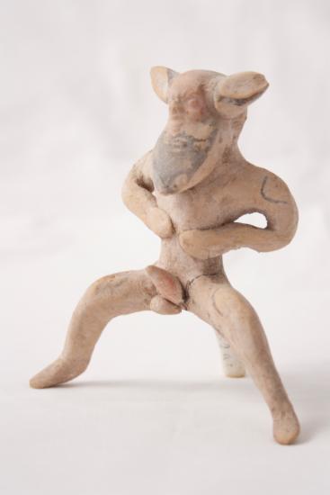 Terracotta figurine of an ithyphallic satyr