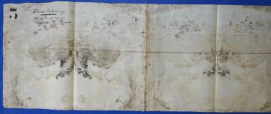 Project for a pipeline extending from the well (grade 9.00) to the grade (79.00) in the upper area.