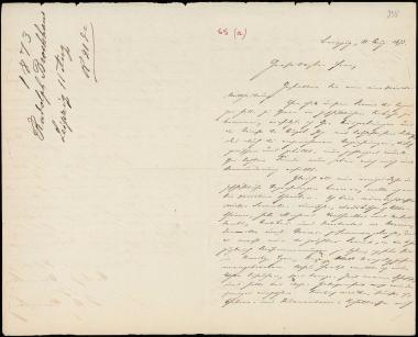 Letter sent by Brockhaus, Rudolf to Schliemann, Heinrich, 1873
