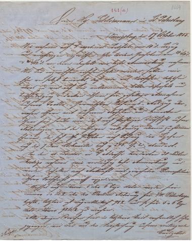 Letter sent by Oehlmann, L. & Co. to Schliemann, Heinrich, 1855