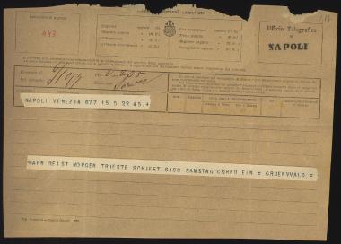 Letter sent by Gruenwald, ? to Schliemann, Heinrich, 1882