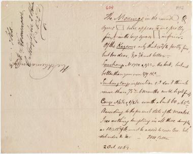 Letter sent by Cotton, W. H. to Schliemann, Heinrich, 1863