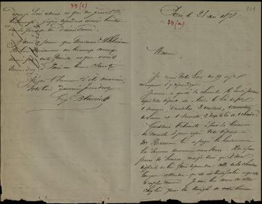 Letter sent by Blavier, Eugène  to Schliemann, Heinrich, 1878