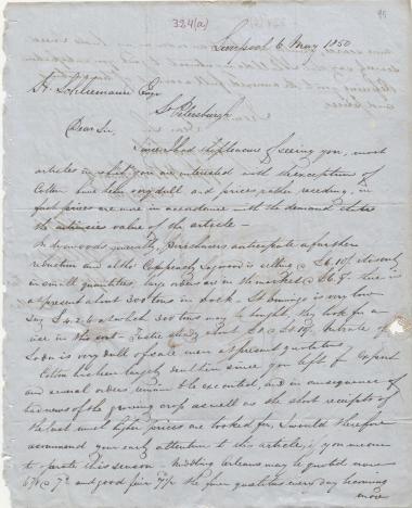 Letter sent by Schwartz, H. W. to Schliemann, Heinrich, 1850