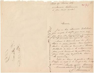 Letter sent by Beaurain, Polynice to Schliemann, Heinrich, 1869
