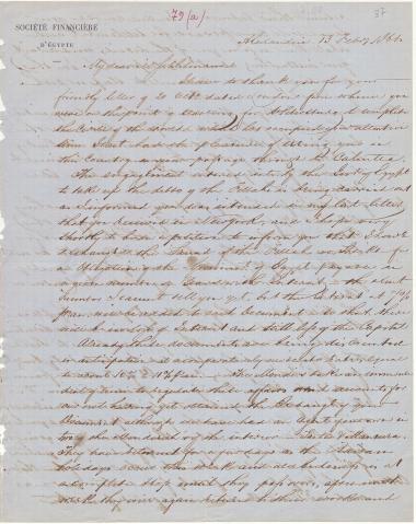 Letter sent by Forssmann, A. St. John to Schliemann, Heinrich, 1866