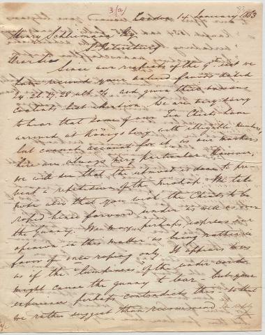 Letter sent by Schröder, Henry J. & Co. to Schliemann, Heinrich, 1863
