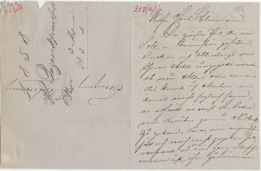 Letter sent by Rosenkrantz, C. to Schliemann, Heinrich, 1858