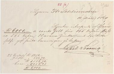 Letter sent by Koenig, L. to Schliemann, Heinrich, 1864