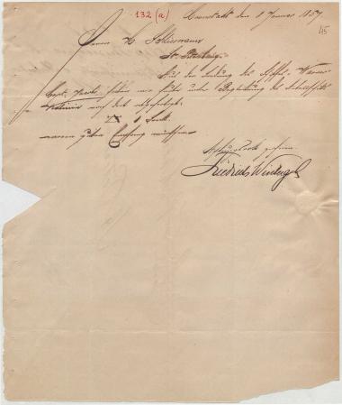 Letter sent by Winberg, Friedrich & Co. to Schliemann, Heinrich, 1857