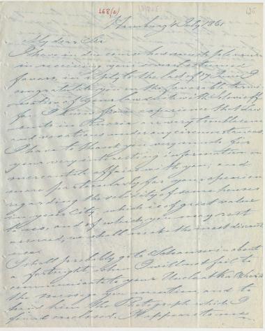 Letter sent by Schröder, Henry J. to Schliemann, Heinrich, 1861