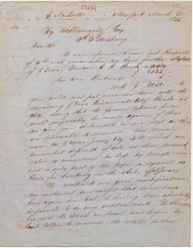 Letter sent by Lobach & Schepeler to Schliemann, Heinrich, 1855