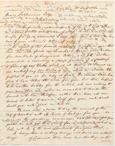 Letter sent by Schröder, Henry J. & Co. to Schliemann, Heinrich, 1860